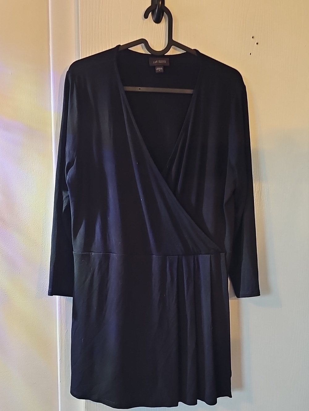 J. Jill Black Faux Wrap Top